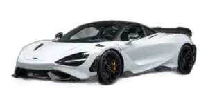 McLaren 765LT in Weiss, Dreiviertelansicht von vorne links