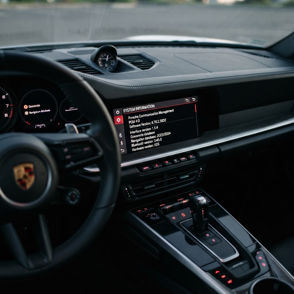 Porsche PCM Software-Version abrufen — System Information CarPlay